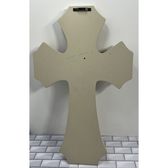 Bohemian Artisan Metal & Wood Cross W/Flower Wall Hanging Art Vintage - Picture 6 of 10